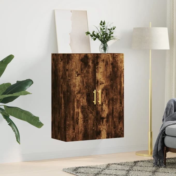 vidaXL - Wandkast - 69,5x34x90 - cm - gerookt - eikenkleurig