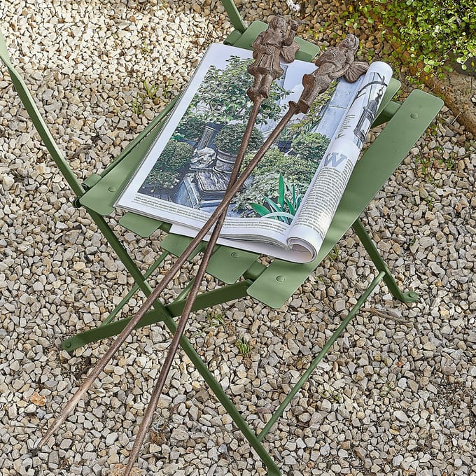 LOBERON Tuinprikker set van 2 Papille antiekbruin