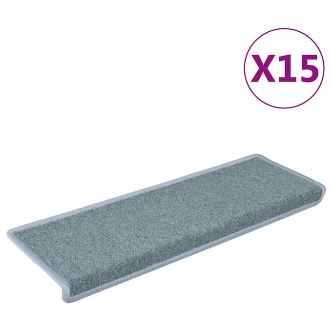 vidaXL - Trapmatten - 15 - st - 65x21x4 - cm - Zeeblauw - Rechthoekige - Rand