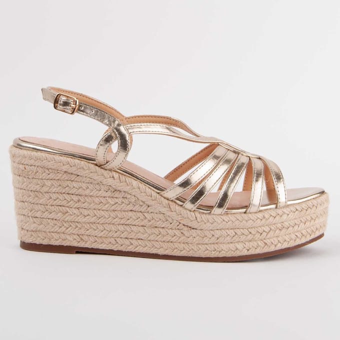 Sandale compensée pour femme. Montevita Salia6 102972 36 or