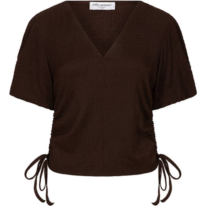 Lofty Manner T-shirt Top Silly Rf13 1 Brown Dames Maat - L