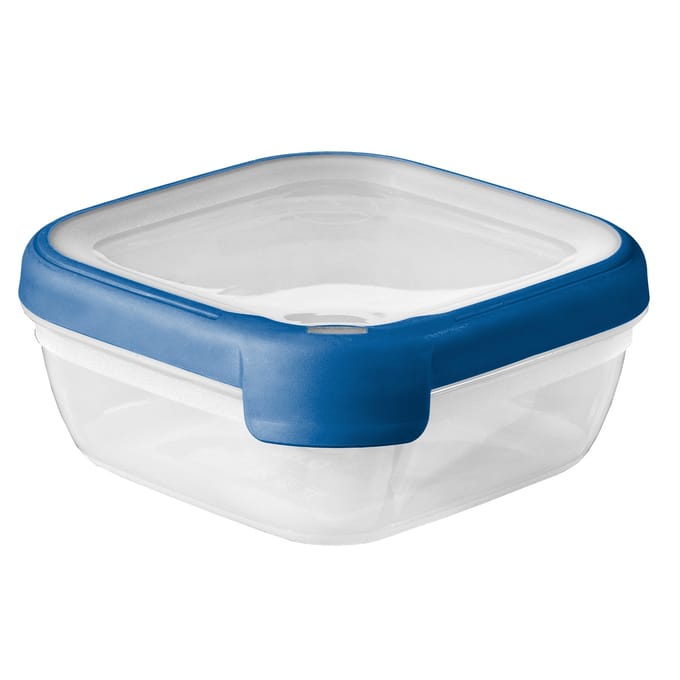Curver Grand Chef Eco Vershoudbakje - 0,75L - Vierkant - Transparant/Donkerblauw