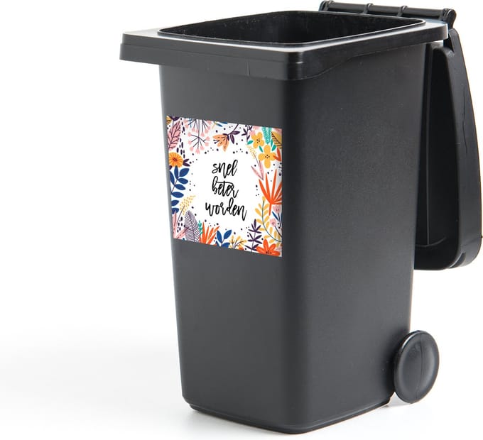 Container sticker Sterkte - Spreuken - Bloem - 40x40 cm - Kliko sticker