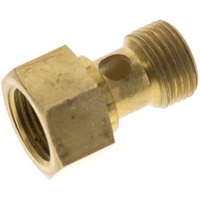Banjobout 1-weg Messing G1/2'' Buiten- en Binnendraad 28mm