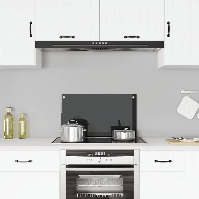 vidaXL - Spatscherm - keuken - 70x40 - cm - gehard - glas - zwart