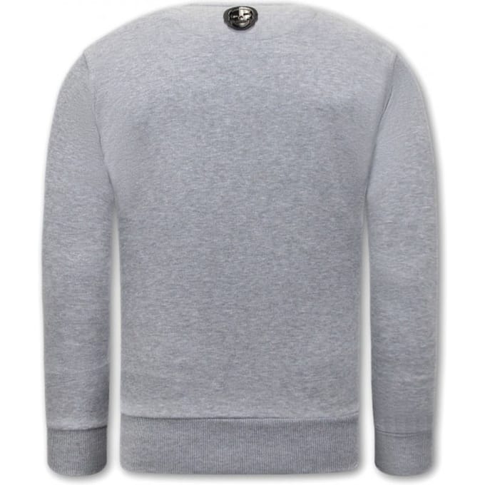 Heren Sweater met Print - El Narco - Grijs