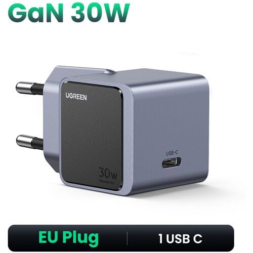 UGREEN Nexode S 30W GaN-oplader, compatibel met iPhone 17/16/15, iPad Pro, Pixel 9, Samsung Galaxy S24/S23, Tab A8/S8, enz.