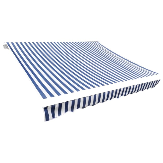 vidaXL - Vervangingsdoek - voor - luifel - 350x250 - cm - polyester - blauw - en - wit