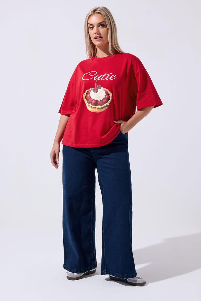 Limited Collection Rood Cutie Slogan Tshirt Size 46