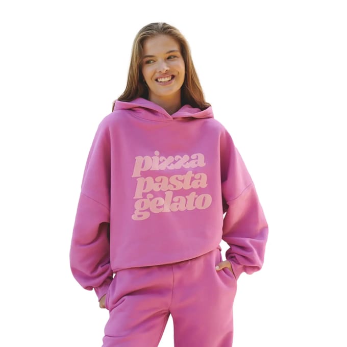 Dames Hoodie She is Sunday Pizza Pasta Gelato
