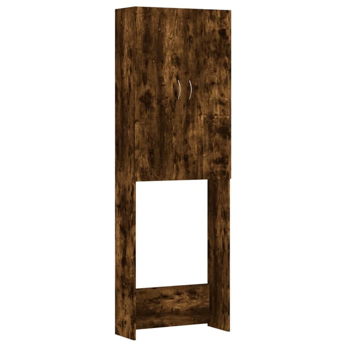 vidaXL - Wasmachinekast - 64x25,5x190 - cm - gerookt - eikenkleurig