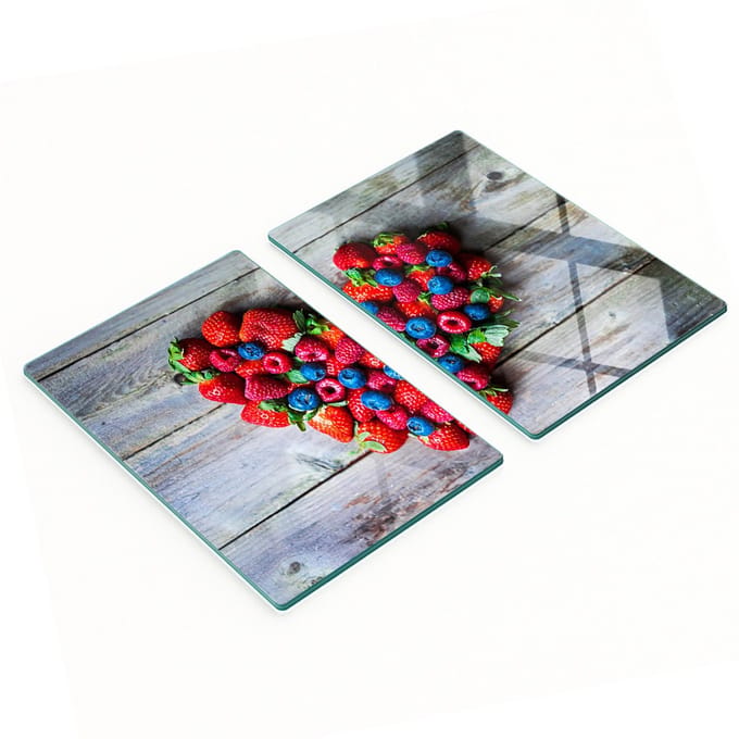 Decoratieve glazen serveerplanken voor snacks en fruit, hartvormig, 2x40x52 cm