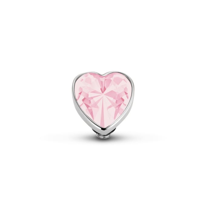 Melano Twisted Heart Steentje Milk Pink Zilver