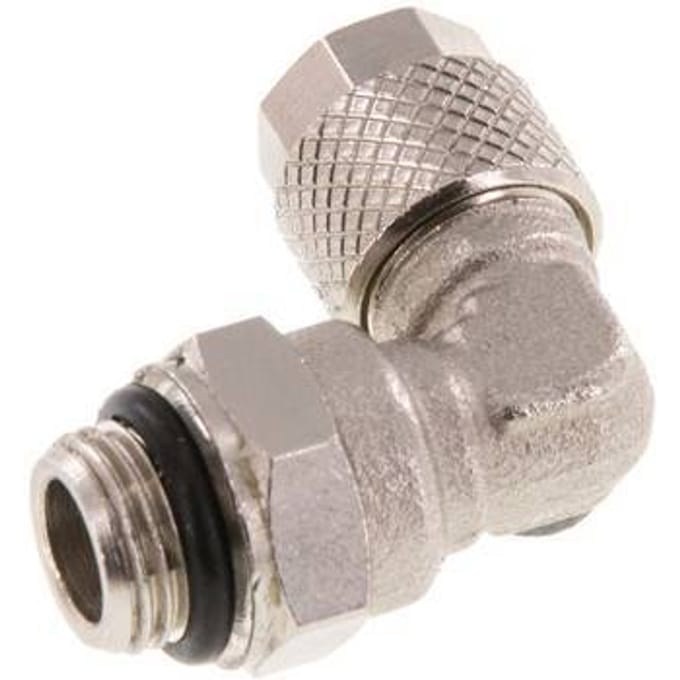 6x4 & G1/8'' Vernikkeld Messing L-Opsteekkoppeling Buitendraad NBR [2 Stuks]
