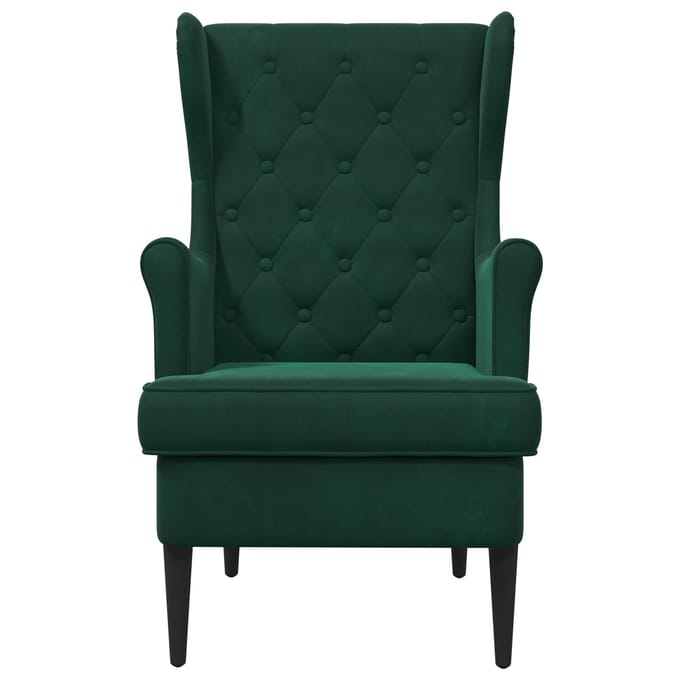 vidaXL - Fauteuil - Donkergroen - Fluweel
