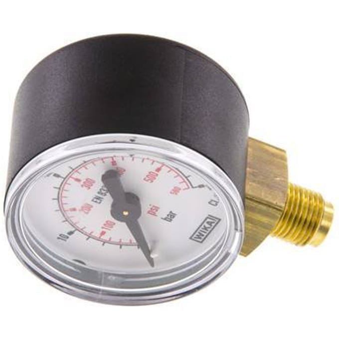 0..40 Bar Manometer Onderaansluiting Kunststof/Messing 40 mm Klasse 2.5