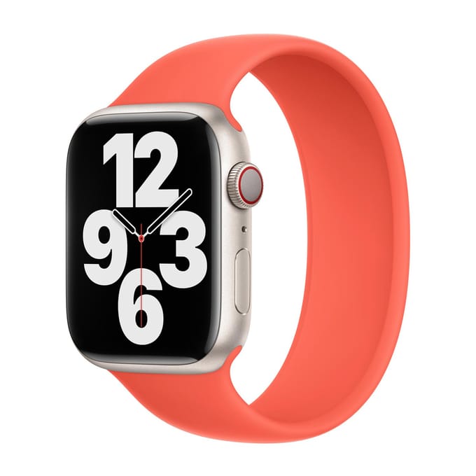 Siliconen solobandje voor de Apple Watch | 38/40/41/42 mm - Maat 3 - Nectarine