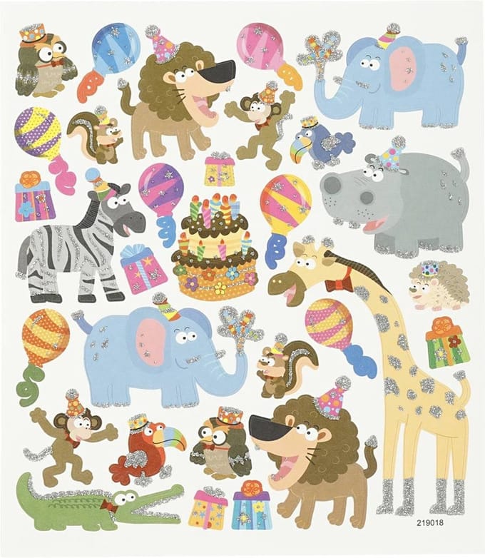 Stickers - dieren party