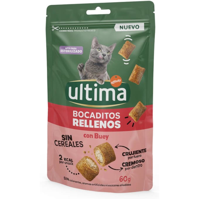 Voordeelpakket: 3x 60g Ultima Snacks Gevulde Hapjes met Rund