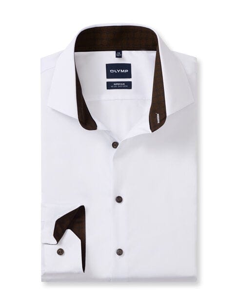 OLYMP No. Six Overhemd, Super Slim, Royal Kent, Wit
