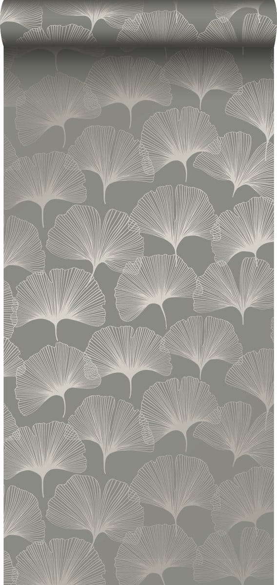 Origin Wallcoverings behang ginkgo bladeren warm grijs - 347731 - 0,53 x 10,05 m