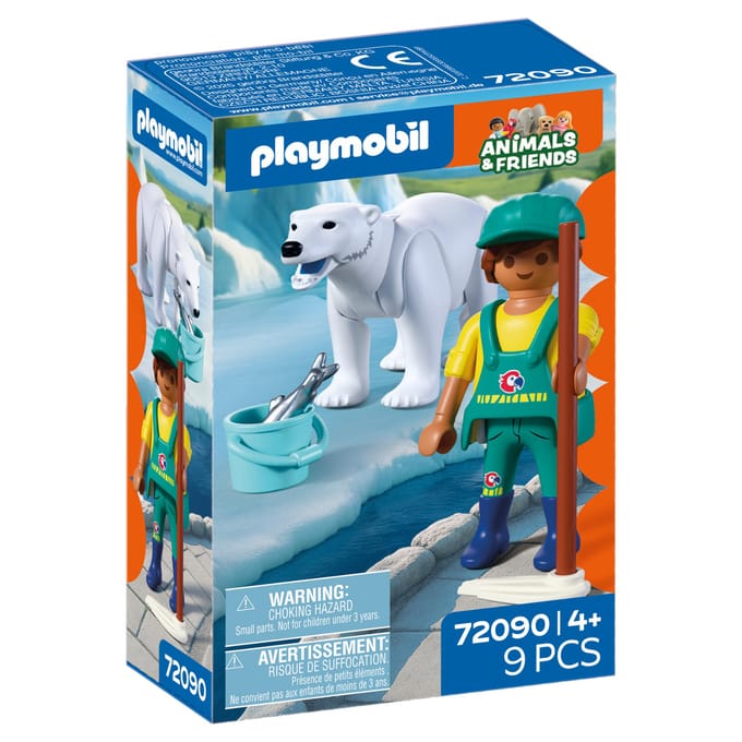 Playmobil dierentuin speelset ijsbeer dierenverzorger - fantasierijk speelgoed.