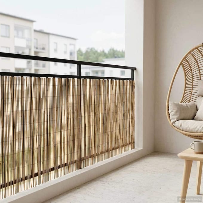 vidaXL - Tuinhek - Gecarboniseerd - 500 - x - 100 - cm - Riet