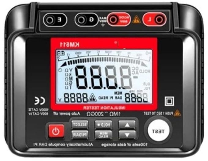 Isolatieweerstandstester - Megger meter - Elektrische testen - Automatische range - 0.1M-200G - Grijs