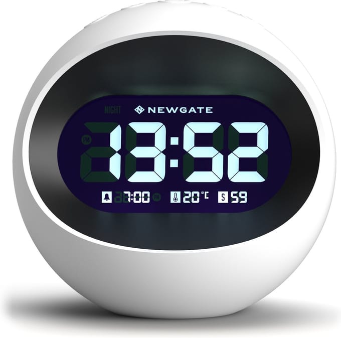 Newgate Centre Of The Earth LCD Alarm Klok - Wit