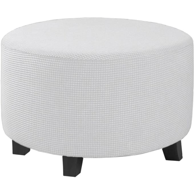 Housse de pouf en jacquard, extensible, ronde, pour rangement, pour tabouret pliant, protection de meubles XL