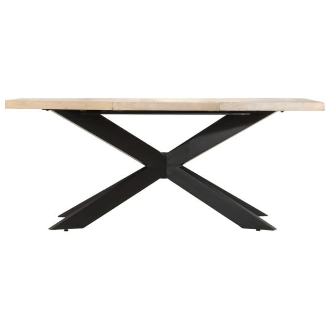 vidaXL - Eettafel - 180x90x76 - cm - massief - gebleekt - mangohout