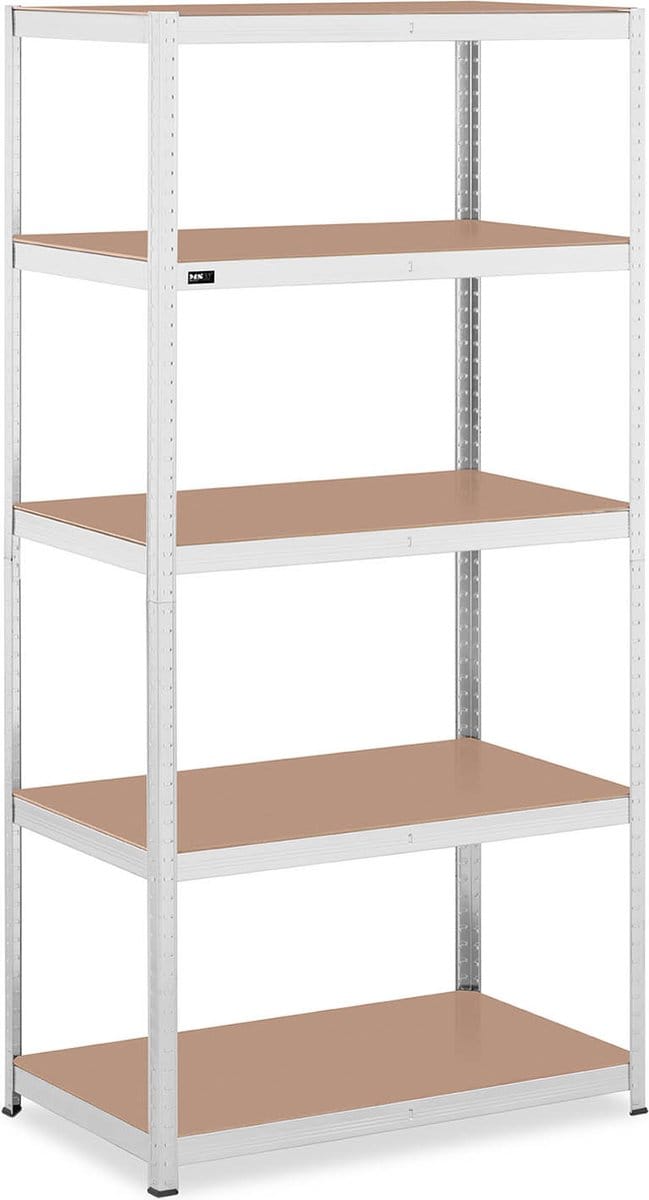 Stellingkast - 100 x 60 x 200 cm - voor 5 x 150 kg - Grijs - MSW