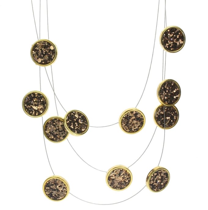 Behave ketting - Glitter cirkels - Nikkelvrij - Modeaccessoire