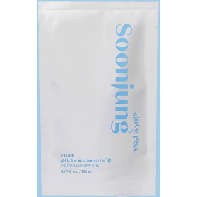 ETUDE HOUSE Pure Soon Jung PH 6.5 Whip Milde Reiniger 150 ml/ 250 ml/ 150 ml Navulling Refill 150mL x 1PCS white