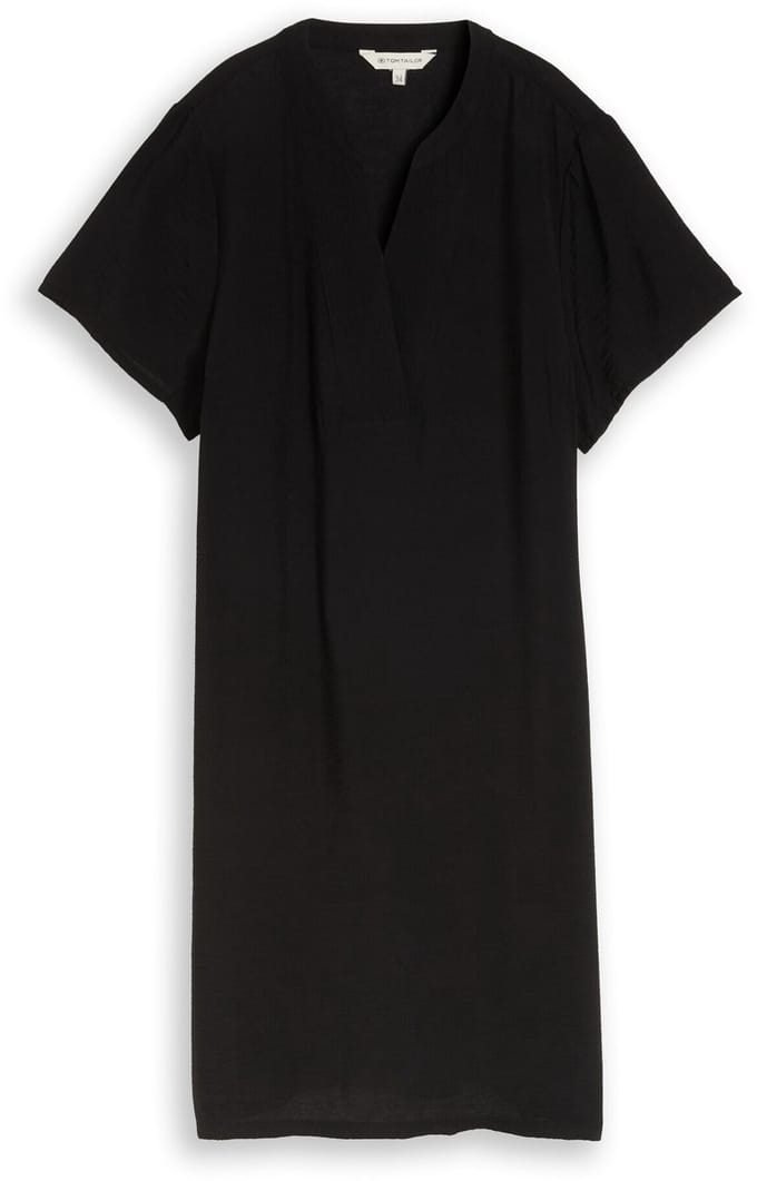 Tom Tailor - Jurk met V-hals - Maat 34 - deep black