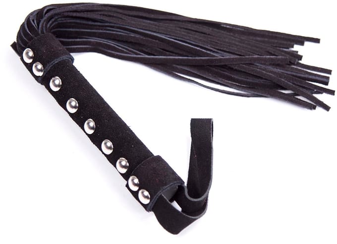 Smart Moves - Lederen Flogger met Studs - 39 cm - Zwart