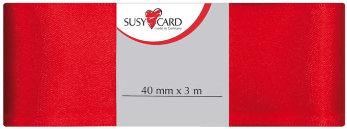 SUSY CARD cadeaulint dubbelzijdig satijn, 40 mm x 3 m, rood