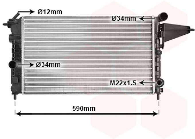 Van Wezel - RADIATOR VOOR OPEL VECTRA A 1988-1995 1300087