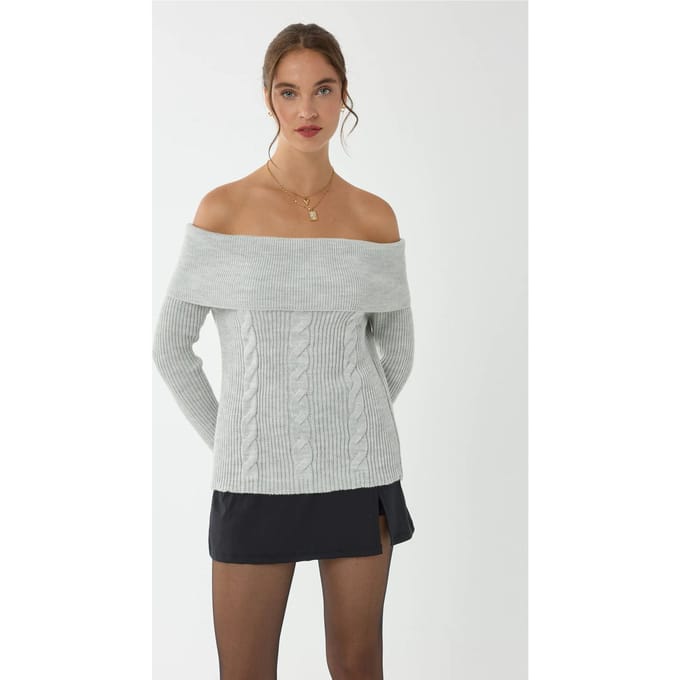 Off-Shoulder Gebreide Trui