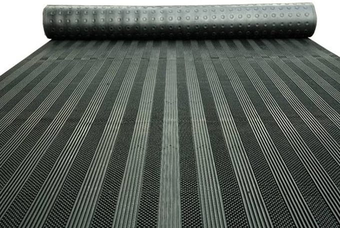 Rubbermat - streep/noppen motief - 190x176 cm - 12 mm