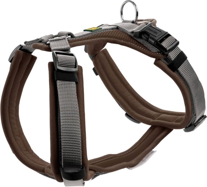 Hunter Harnas Maldon Bruin&Grijs - Hondentuig - Xs 34-49 Cm