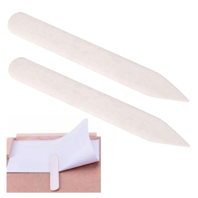 2 Pièces Plioir Manuel Universel pour Papier Carte Outil de Rainage Artisanat DIY white