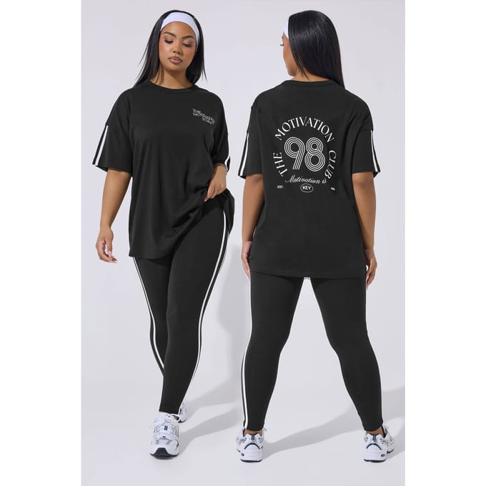 Yours Active Zwart 'The Motivation Club' Tshirt Size 42