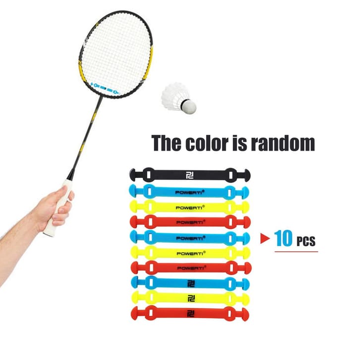 10 stuks Elastische Tennisracket Dempers Siliconen Bandjes Tennisracket Vibratie Absorberende Schok Reducerende Strips black