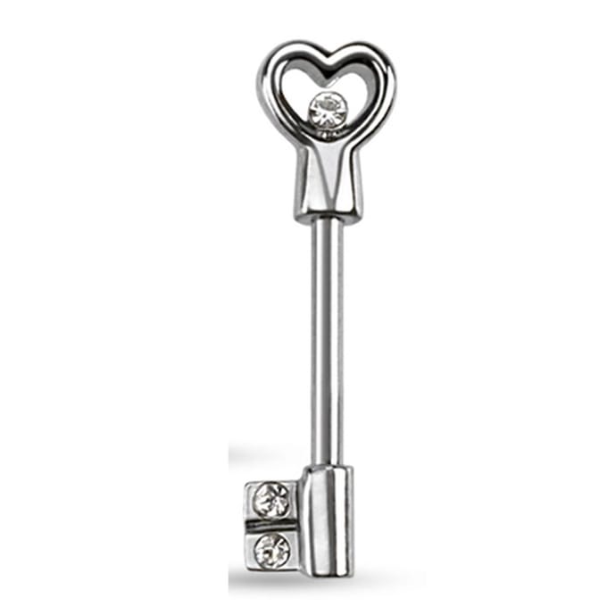 Tepelpiercing sleutel voor hart 1.6x10 - LMPiercings