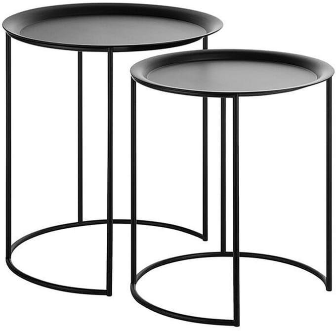 TWINS - Bijzettafel set van 2 - Zwart - Metaal