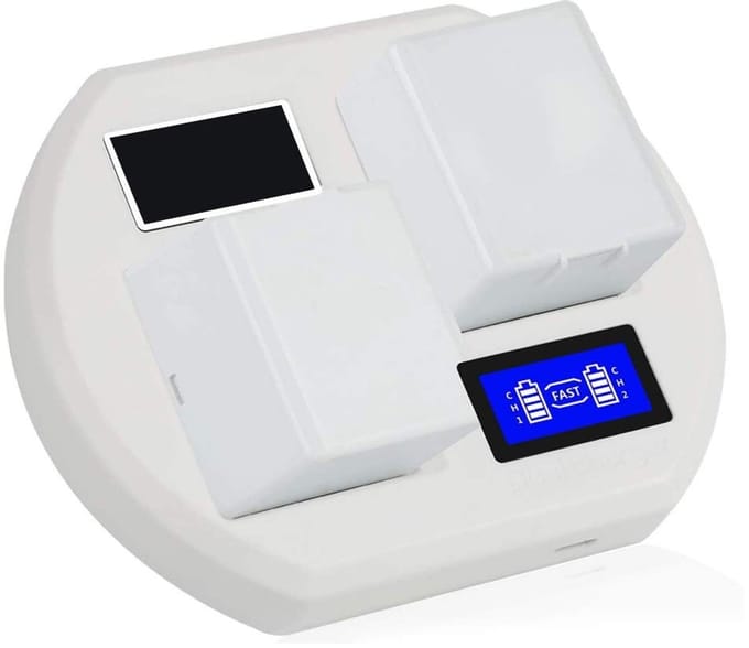 Allecto - Videocamera Oplader - Dubbele Usb Batterij Oplader - Slimme