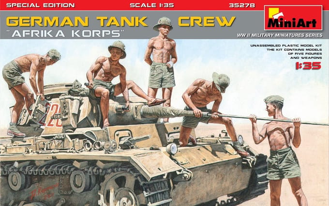MiniArt Modelbouwpakket Militaire voertuigen - 35278 German Tank Crew Afrika Korps - Special Edition Plastic - 1:35 - Modelbouw