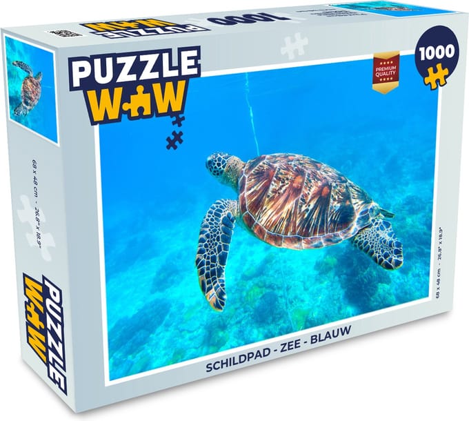 Puzzel Schildpad - Zee - Blauw - Legpuzzel - Puzzel 1000 stukjes volwassenen
