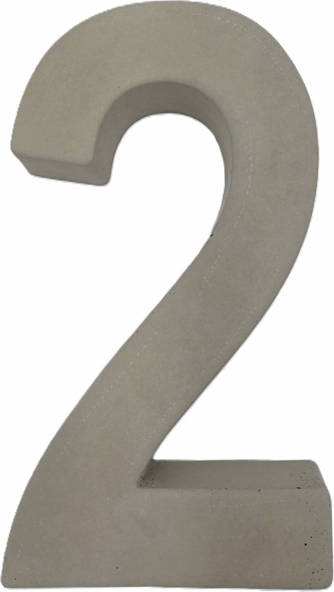 Betonnen huisnummer 2 hoogte 30 cm